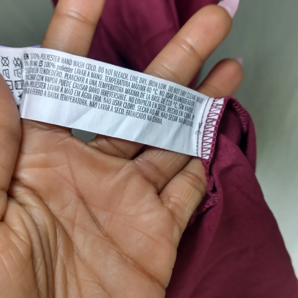 Women's Forever 21 burgundy spaghetti strap polyester dress with slit